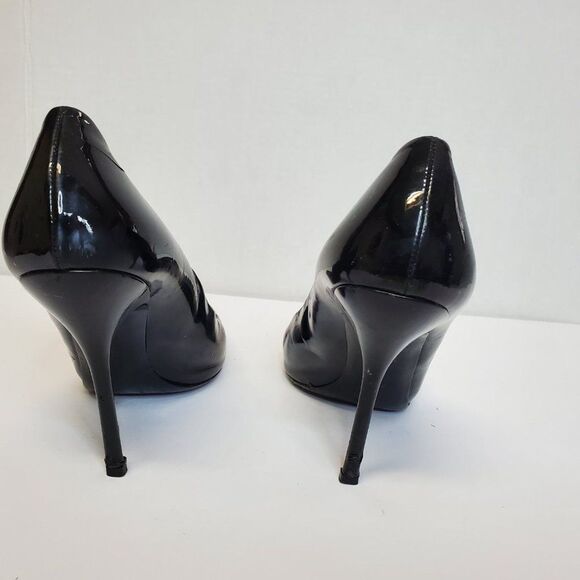 Gucci Black Patent Leather Stiletto Pumps Semi Pointed Toes US 8.5 B - Picture 2 of 5